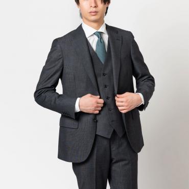 3ピース リバーシブルベスト グレー無地