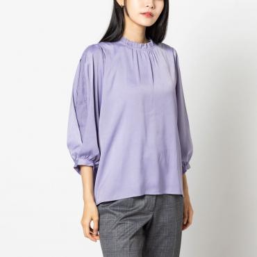 七分丈 / ギャザーネックブラウス パープル