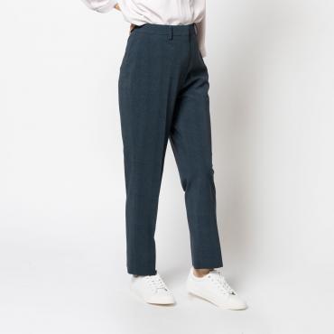 オンリーグリーン / ワンタックパンツ ネイビー チェック