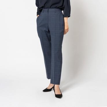 オリベイラ社 クロップドパンツ ブルーチェック