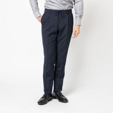 オリベイラ社 シアサッカーセットアップパンツ　ネイビー無地