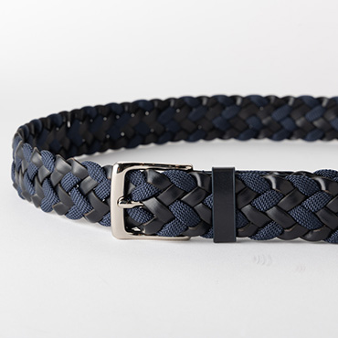 レザー調コンビメッシュベルト ブラック