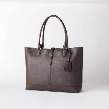 本革キーリンク付きトートバッグ ブラウン