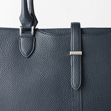 本革キーリンク付きトートバッグ ネイビー