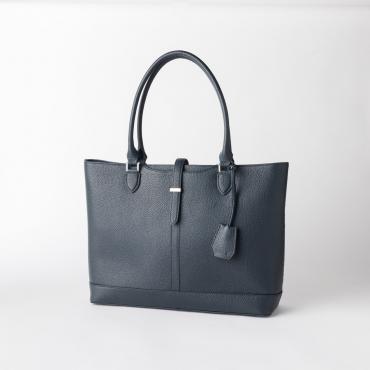 本革キーリンク付きトートバッグ ネイビー