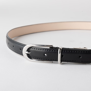 本革 スリムレザーベルト ブラック