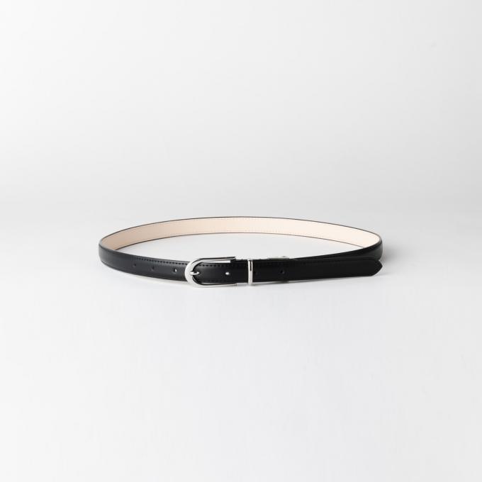 本革 スリムレザーベルト ブラック