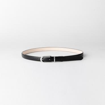 本革 スリムレザーベルト ブラック