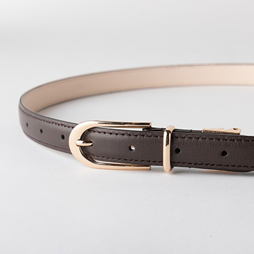 18	本革 スリムレザーベルト ブラウン