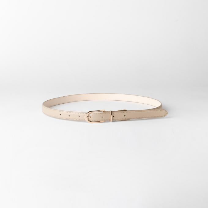 本革 スリムレザーベルト ベージュ