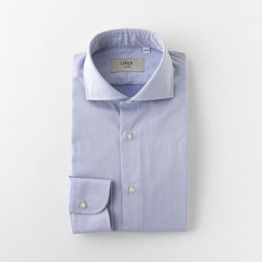 【100番手双糸】 EASYCARE SAXE BLUE ツイルシャツ