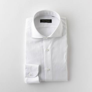 【120番手双糸】WHITE コットン100%ツイルシャツ