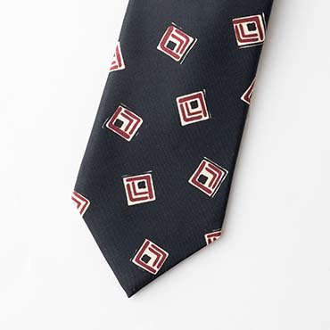 ネイビースクエアモチーフタイ