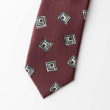 ボルドースクエアモチーフタイ