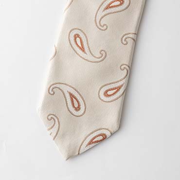 ホワイトペイズリーモチーフタイ