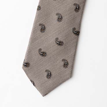 ベージュペイズリーモチーフタイ