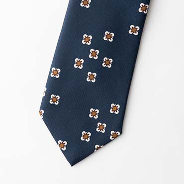 ネイビーモチーフタイ