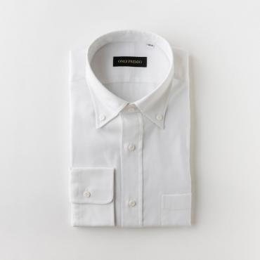 【120番手双糸】WHITE コットン100%ボタンダウンシャツ