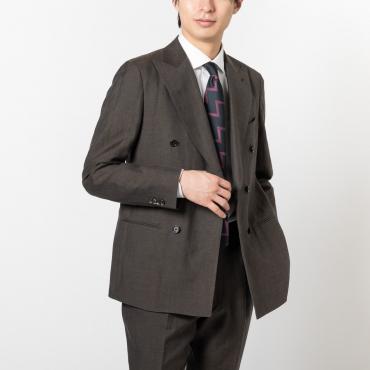 伊カノニコ社 ウールリネン  ダブルブレスト ブラウン