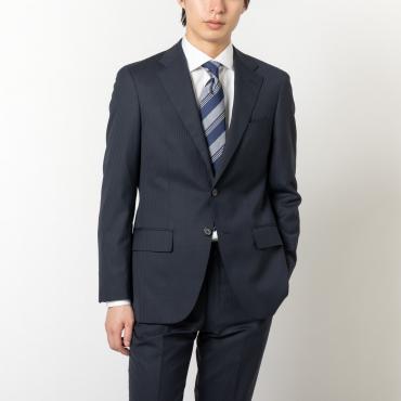 ウール50%ブレンド ネイビーストライプ