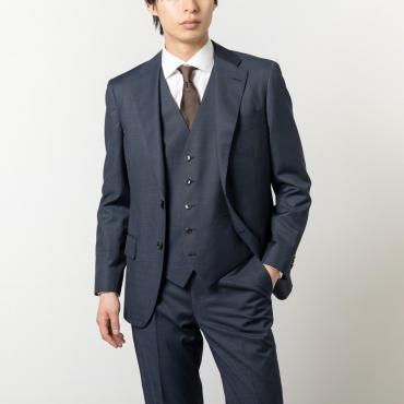 3ピース リバーシブルベスト ネイビー無地