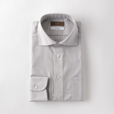 綿100%ノンアイロン / セミワイドスプレッド ベージュ 柄無地