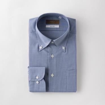 トラベラー / ストレッチノンアイロン ボタンダウン ブルー チェック