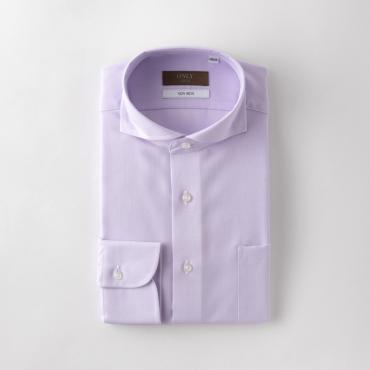 綿100%ノンアイロン / カッタウェイ スナップボタン ピンク 無地