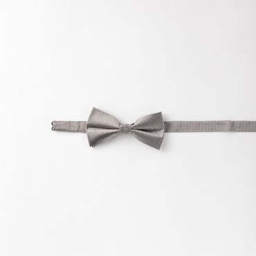 蝶ネクタイ ライトグレー ストライプ