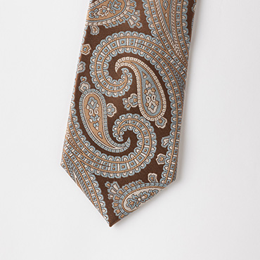ブラウンペイズリーモチーフジャガードタイ