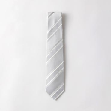 【礼装対応】ライトグレーレジメンタルストライプタイ