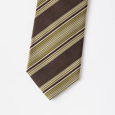 ブラウンレジメンタルストライプタイ