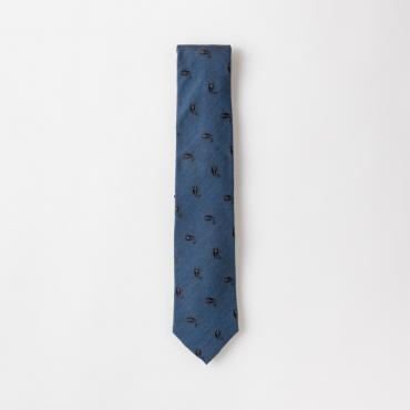 ブルーペイズリーモチーフタイ