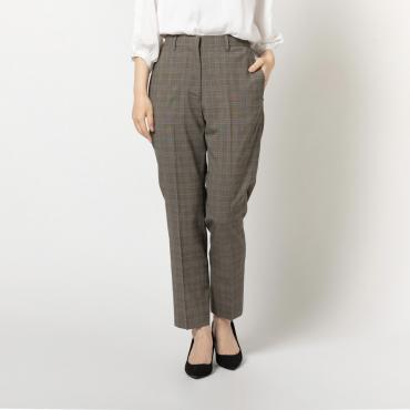 オリベイラ社 クロップドパンツ ブラウン チェック