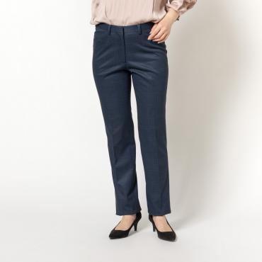 トラベラージャージー / ストレートパンツ ネイビー チェック