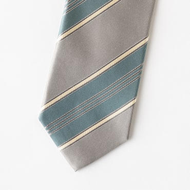 ライトグレーレジメンタルストライプタイ