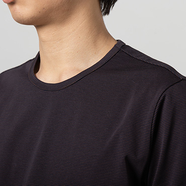 セットアップTシャツ マイクロボーダー ネイビー