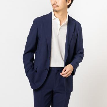 オリベイラ社 シアサッカーセットアップジャケット　ネイビーチェック