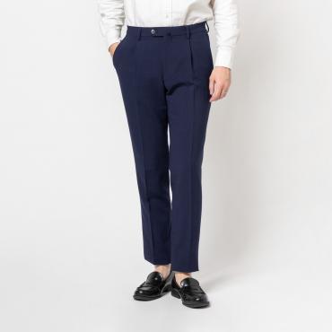 オリベイラ社 シアサッカーセットアップパンツ　ネイビーチェック