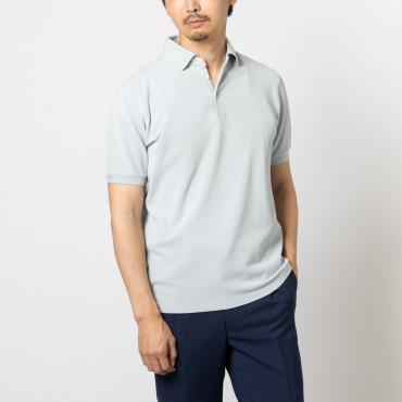 【半袖】アイスコットンポロ / サックス