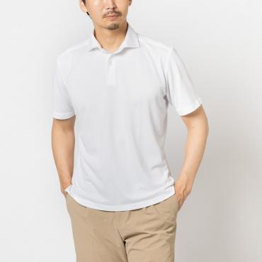 【半袖】鹿の子 プルオーバー ワンピースカラーシャツ ホワイト