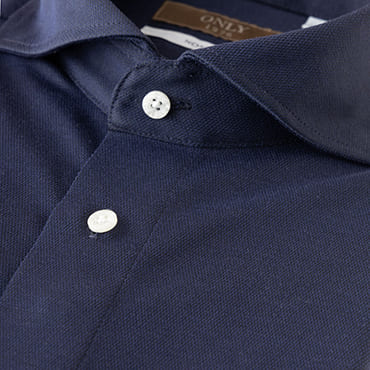 鹿の子ニットジャージー / カッタウェイ スナップボタン