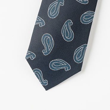 ネイビーペイズリーモチーフタイ