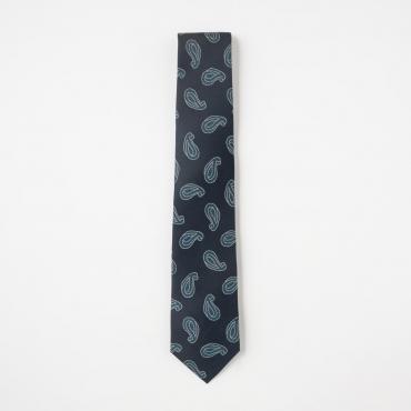 ネイビーペイズリーモチーフタイ