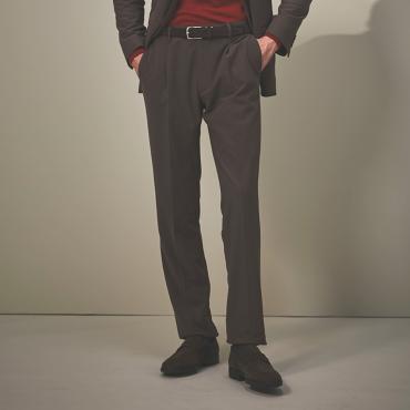 伊ファビオ社 スーパーストレッチ セットアップパンツ ブラウン