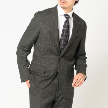 伊REDA社 WINTER LINEN STRETCH　グリーンチェック