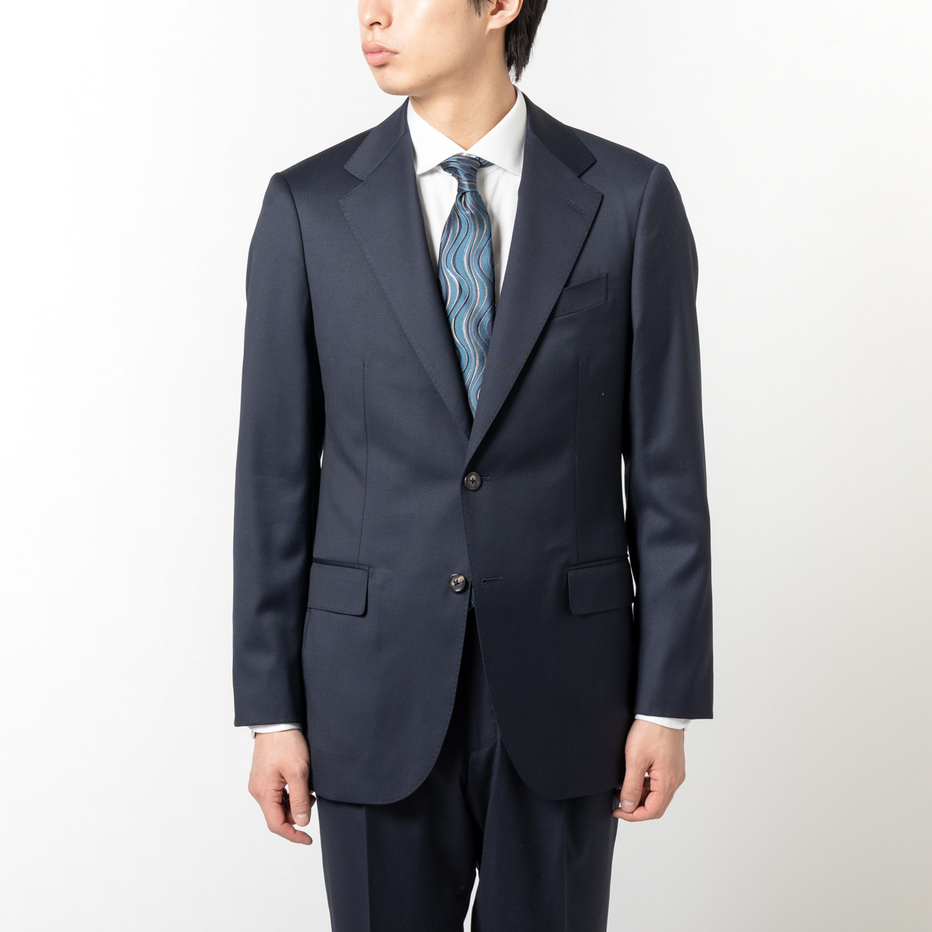 伊ロロピアーナ社 365 ネイビー無地 | ONLY ONLINE STORE