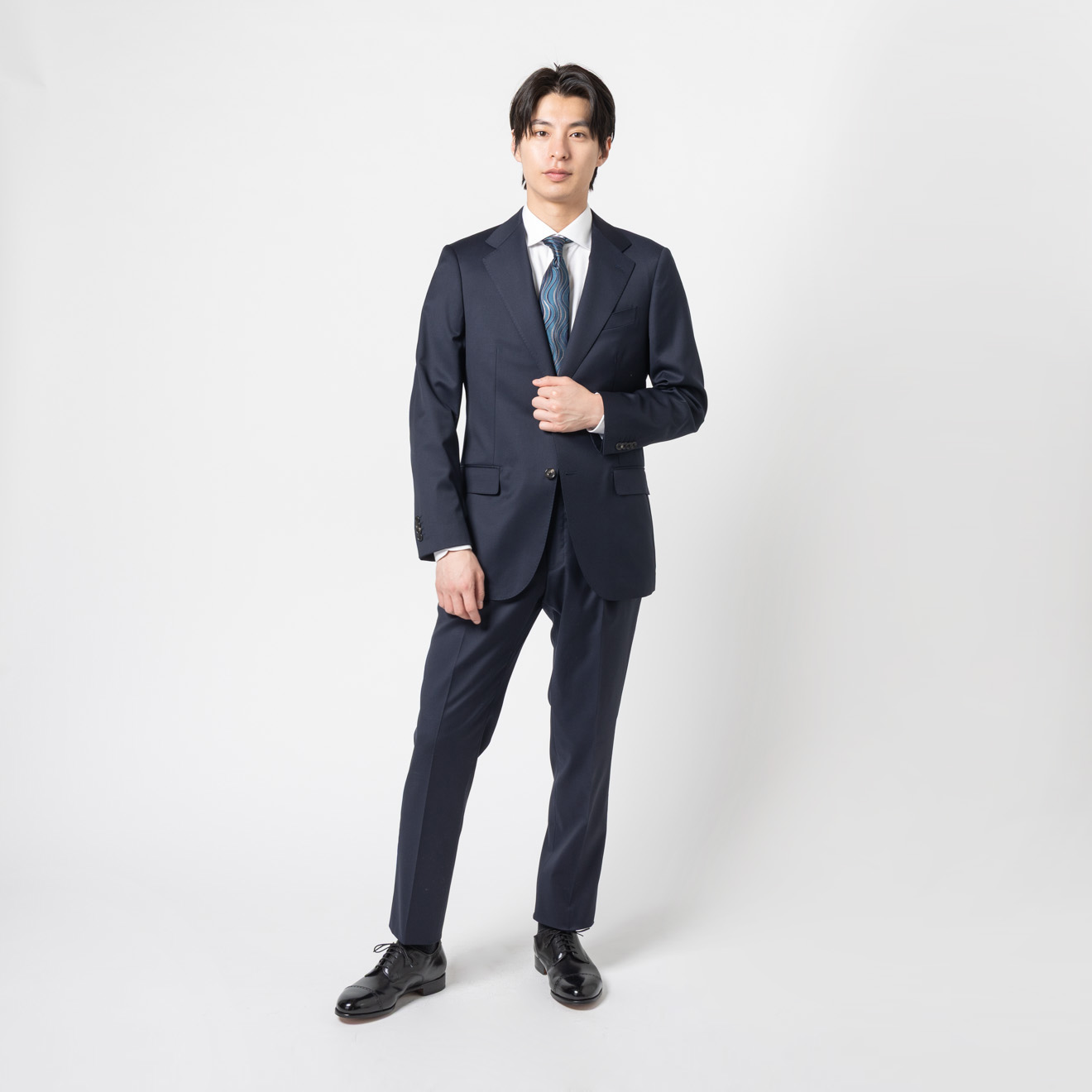 伊ロロピアーナ社 365 ネイビー無地 | ONLY ONLINE STORE