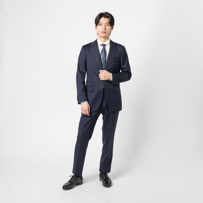 伊ロロピアーナ社 365 ネイビー無地 | ONLY ONLINE STORE
