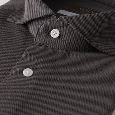 鹿の子ニットジャージー / カッタウェイ スナップボタン